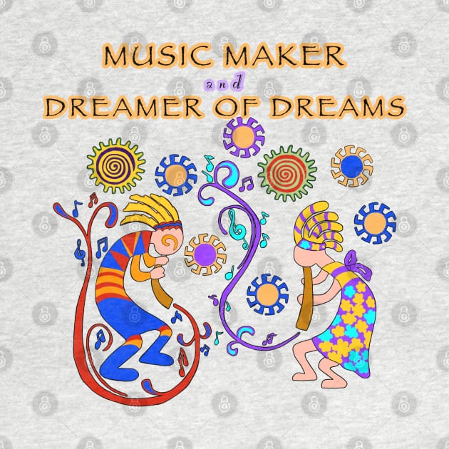 Kokopelli, music makers, flute players, dreams, boy/girl by cfmacomber